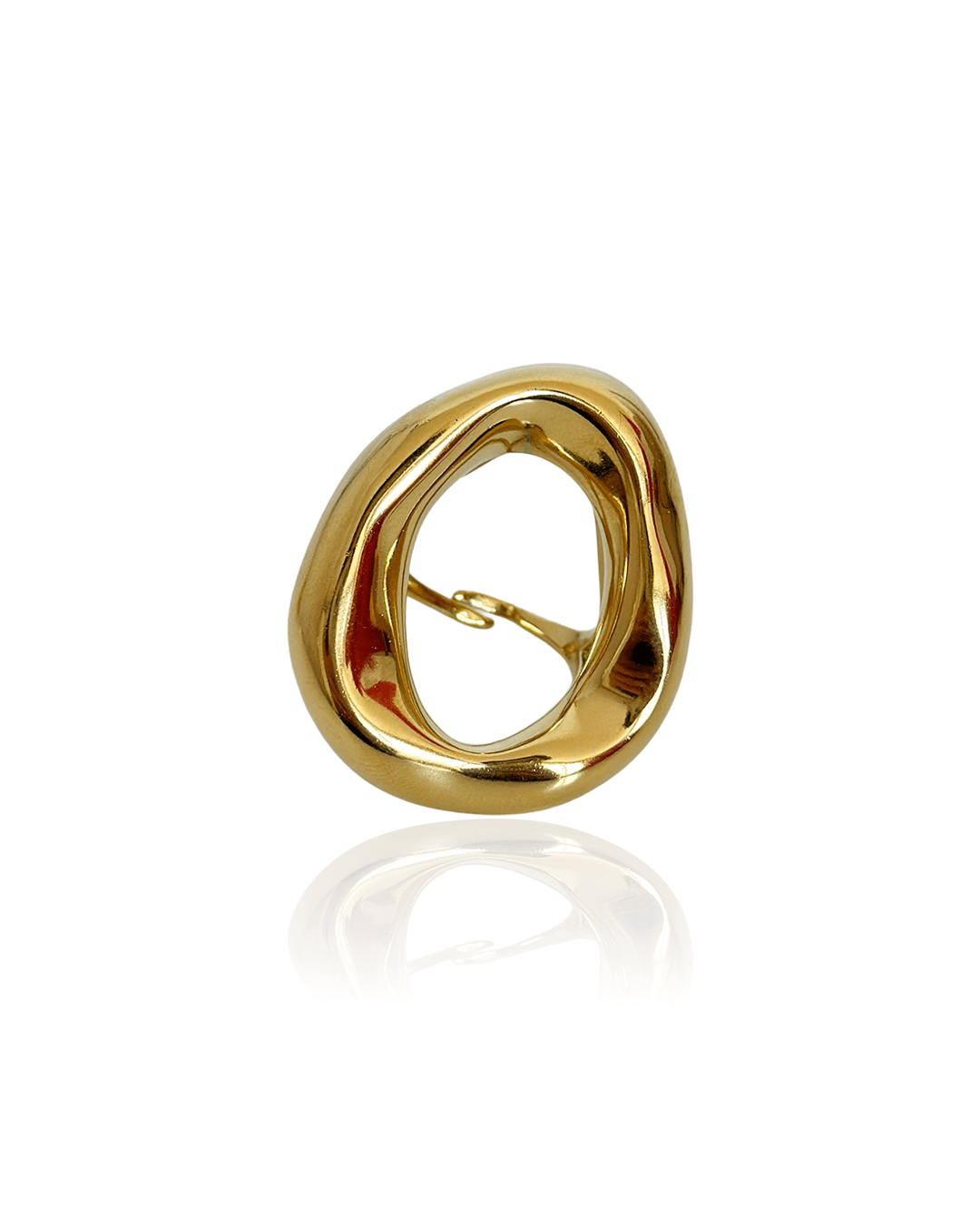 Bague Cerchi d’Oro en acier inoxydable, forme ovale bombée, élégante et chic, parfaite pour un style intemporel.