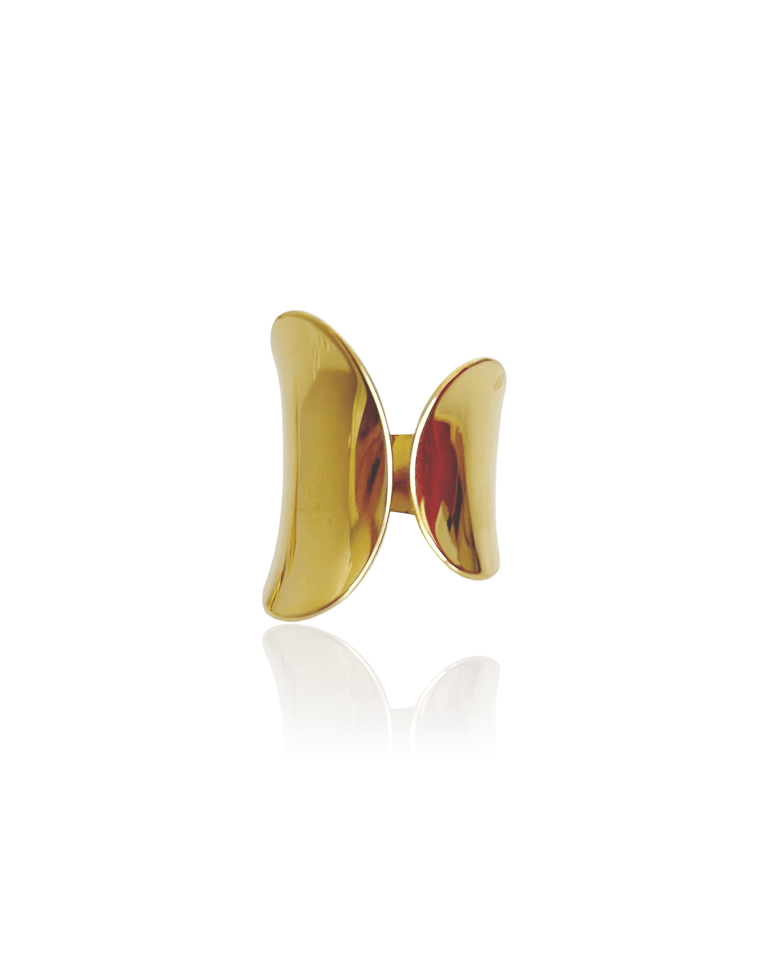Bague Guerriera en acier inoxydable doré, design contemporain et élégant, un bijou chic et intemporel.