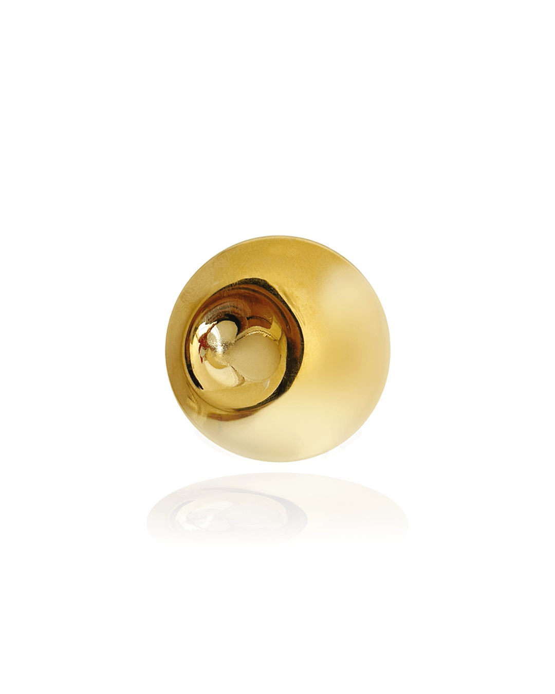Bague Luna Piena en acier inoxydable doré, bijoux élégants et intemporels, forme ronde chic.