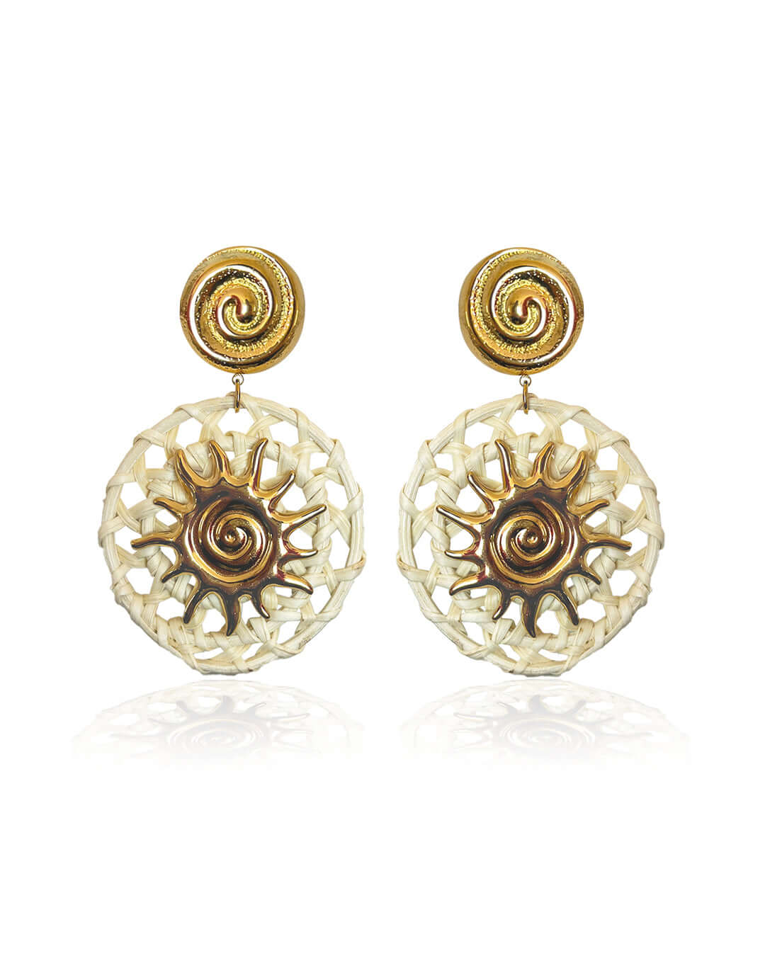 Boucles d'oreilles Sole Marino en acier inoxydable, design bohème chic, élégance féminine. Taille 7,5 cm, hypoallergéniques.