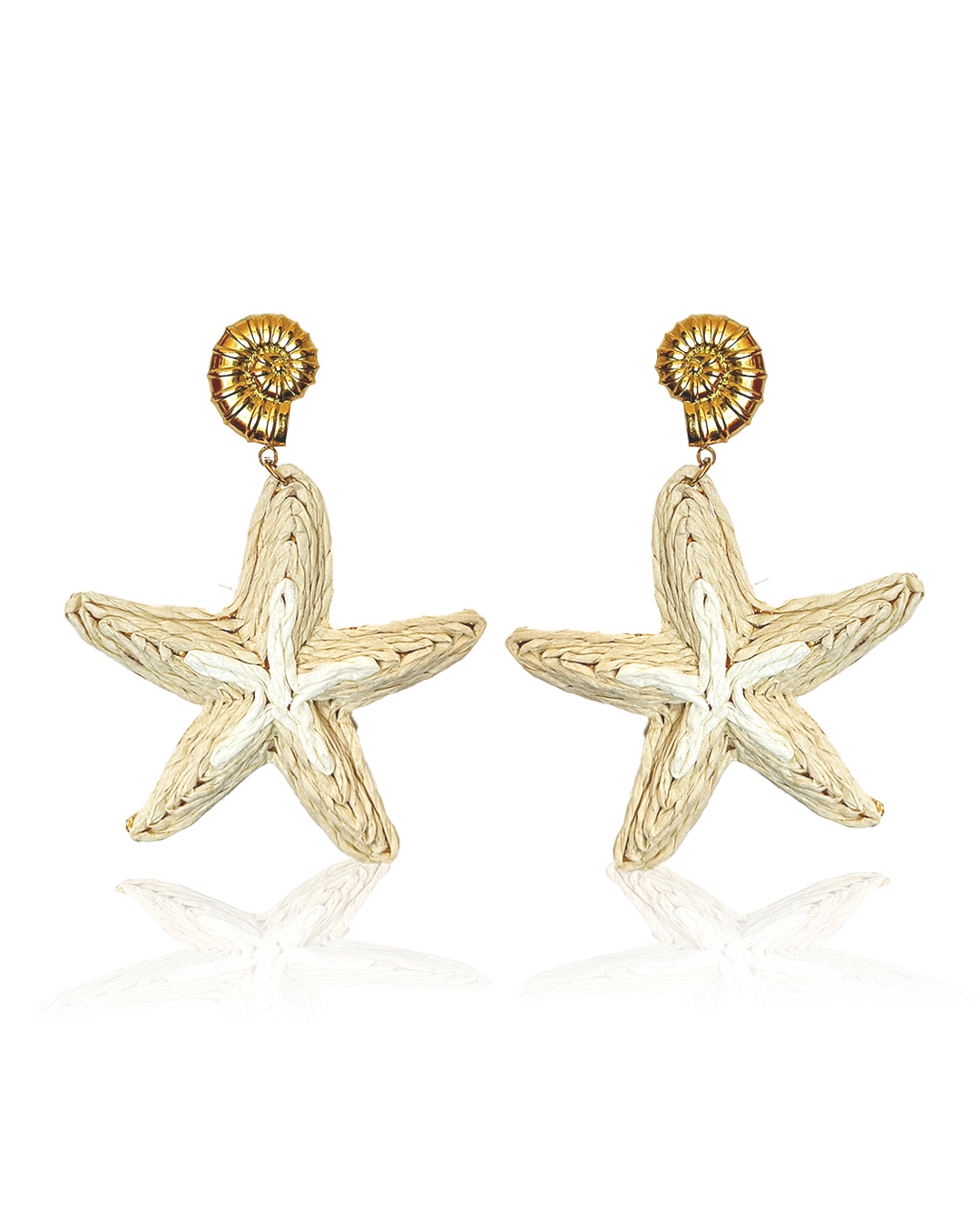 Boucles d'oreilles Stella Marina en acier inoxydable, forme d'étoile naturelle, chic et élégante, parfaite pour un look estival.