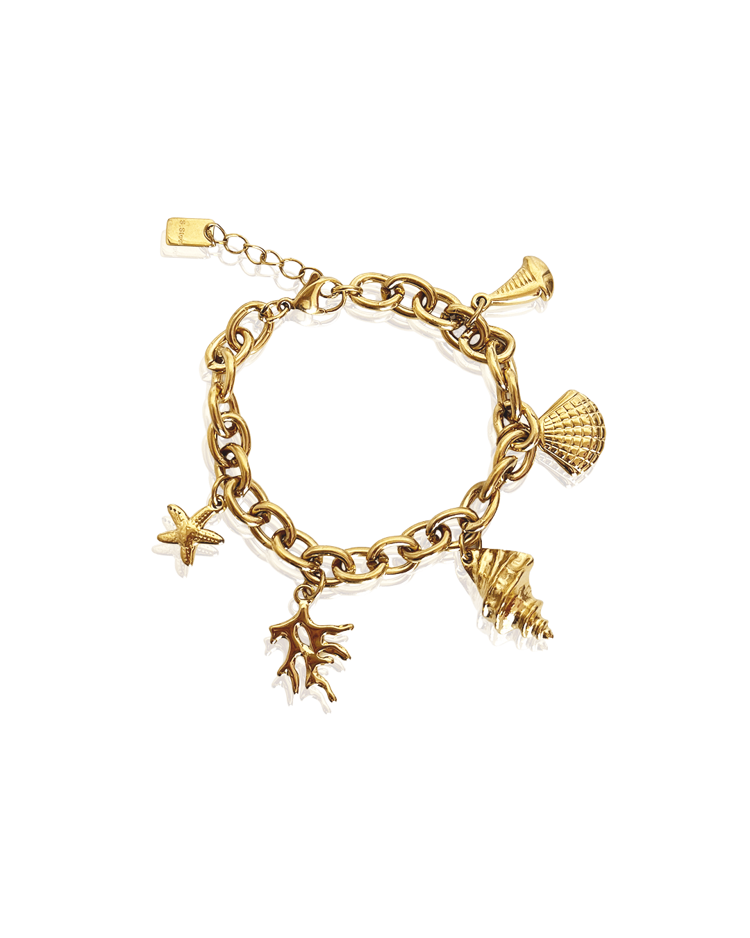 Bracelet Sabbia en acier inoxydable, charms marins, élégant et tendance, pour un look chic et féminin.