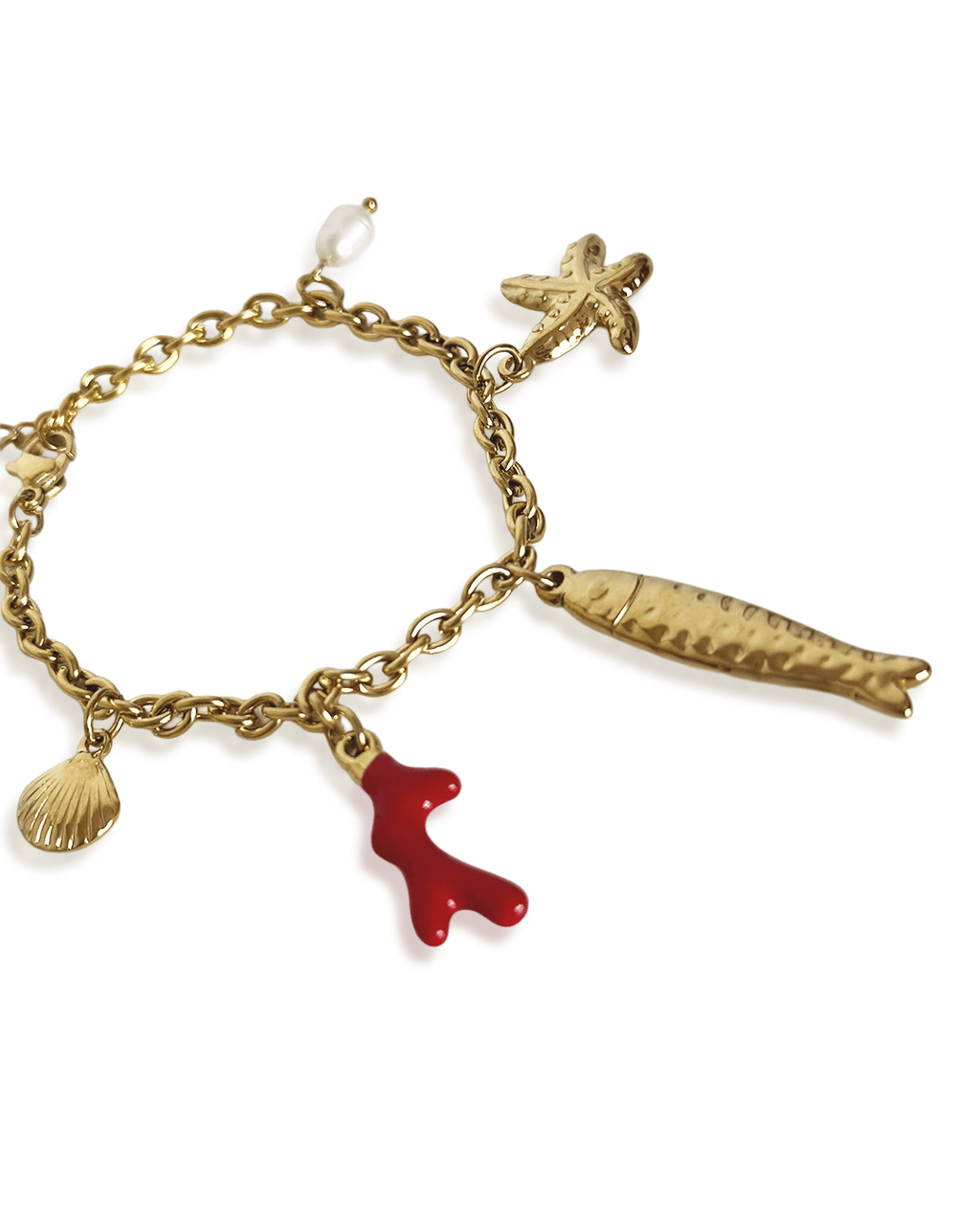 Bracelet Sirena en acier inoxydable, charms marins, chic et intemporel, tendance Sorella Bijoux.