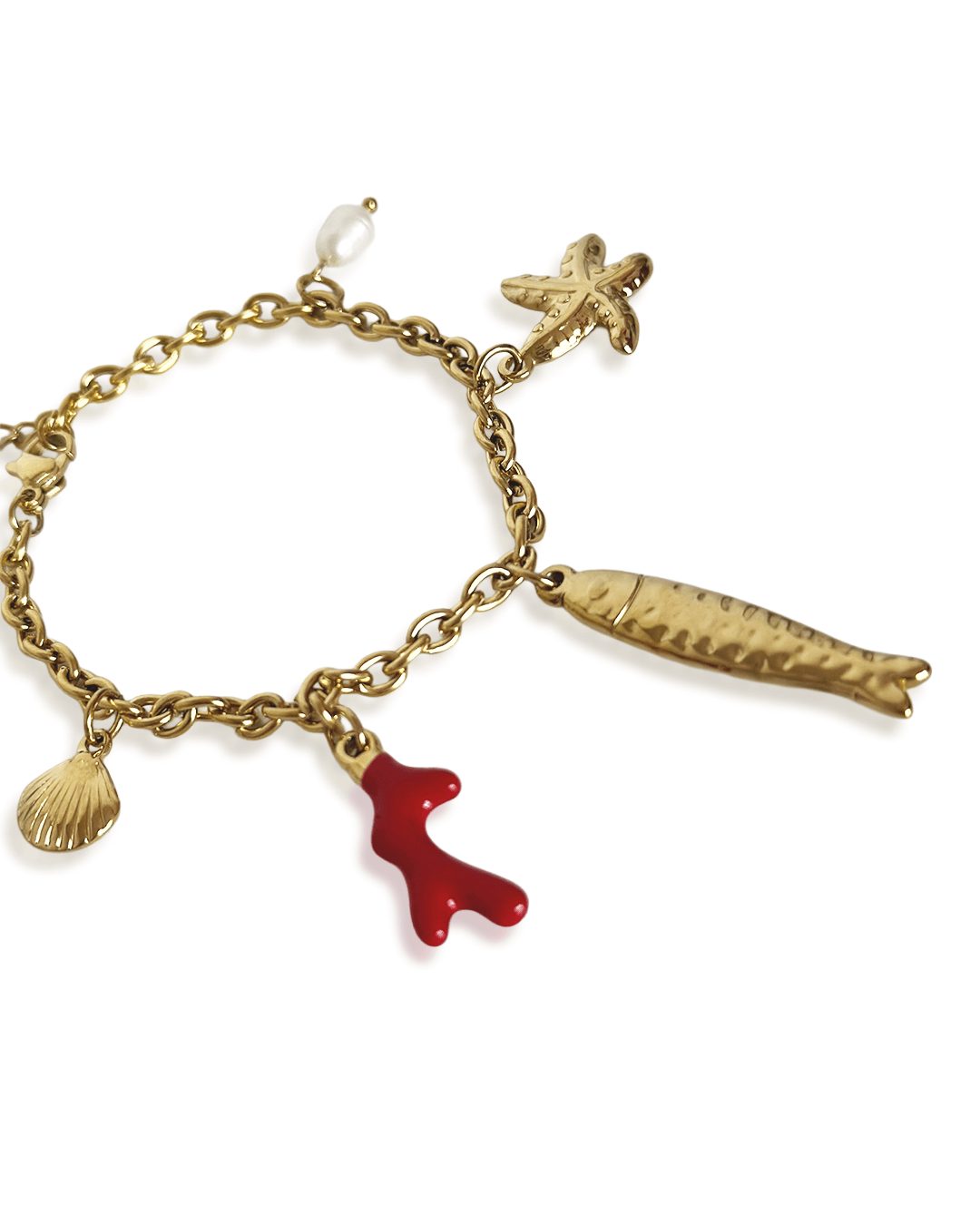 Bracelet Sirena en acier inoxydable, charms marins, chic et intemporel, tendance Sorella Bijoux.