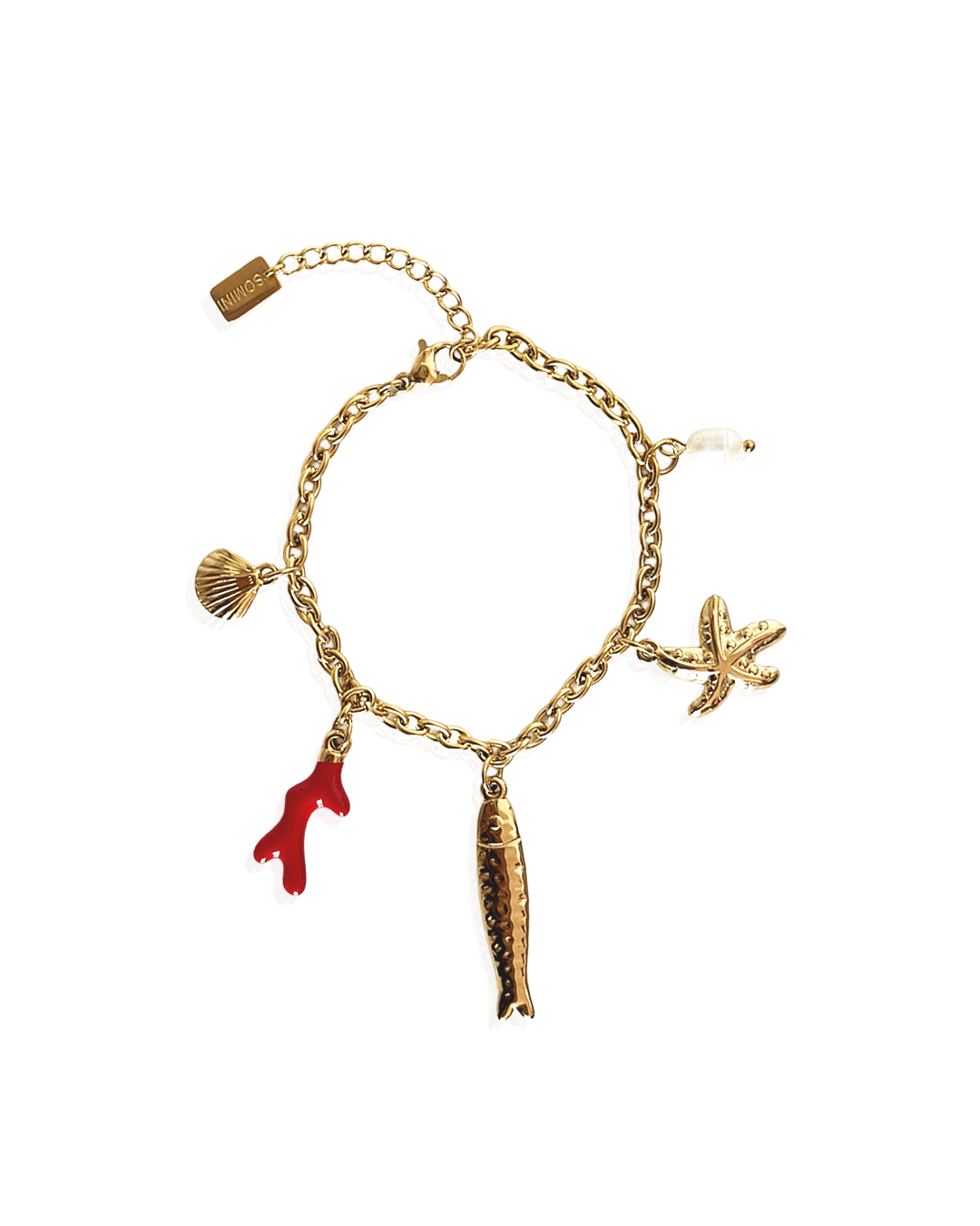 Bracelet Sirena en acier inoxydable au design chic avec charms marins, pour un style féminin et intemporel.