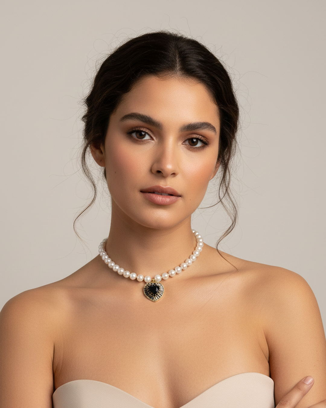 Collier Cuore Nero Luxe