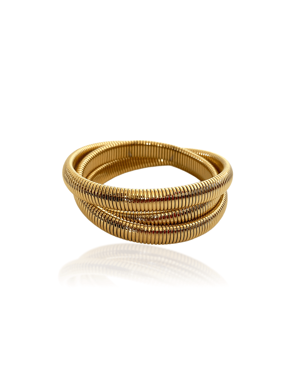Bracelet Linea Serpente en acier inoxydable doré, élégant et intemporel, idéal pour un look chic.