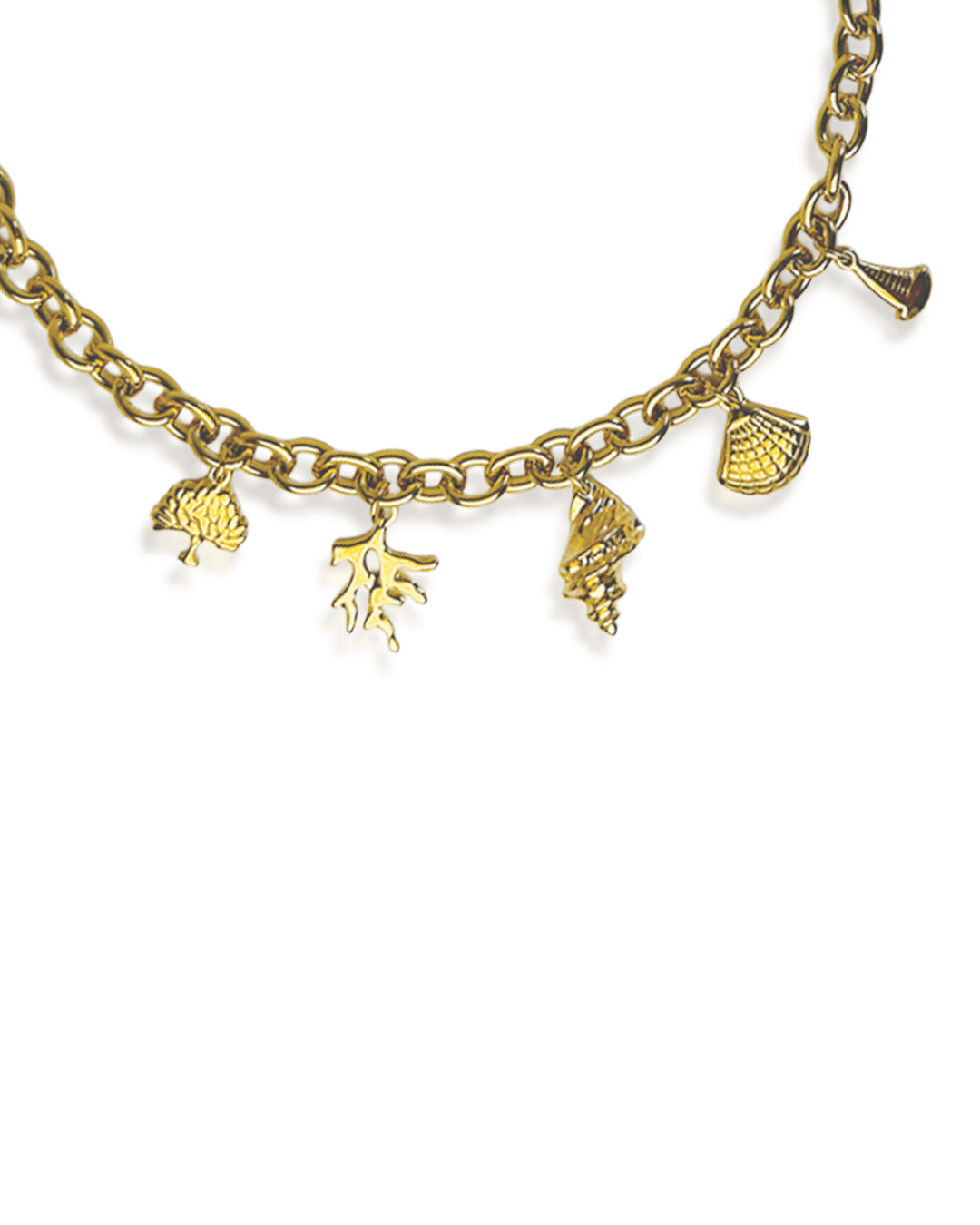 Collier Sabbia en acier inoxydable doré avec pendentifs coquillages, élégant et tendance, bijou féminin.